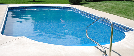 Swimming pool with water